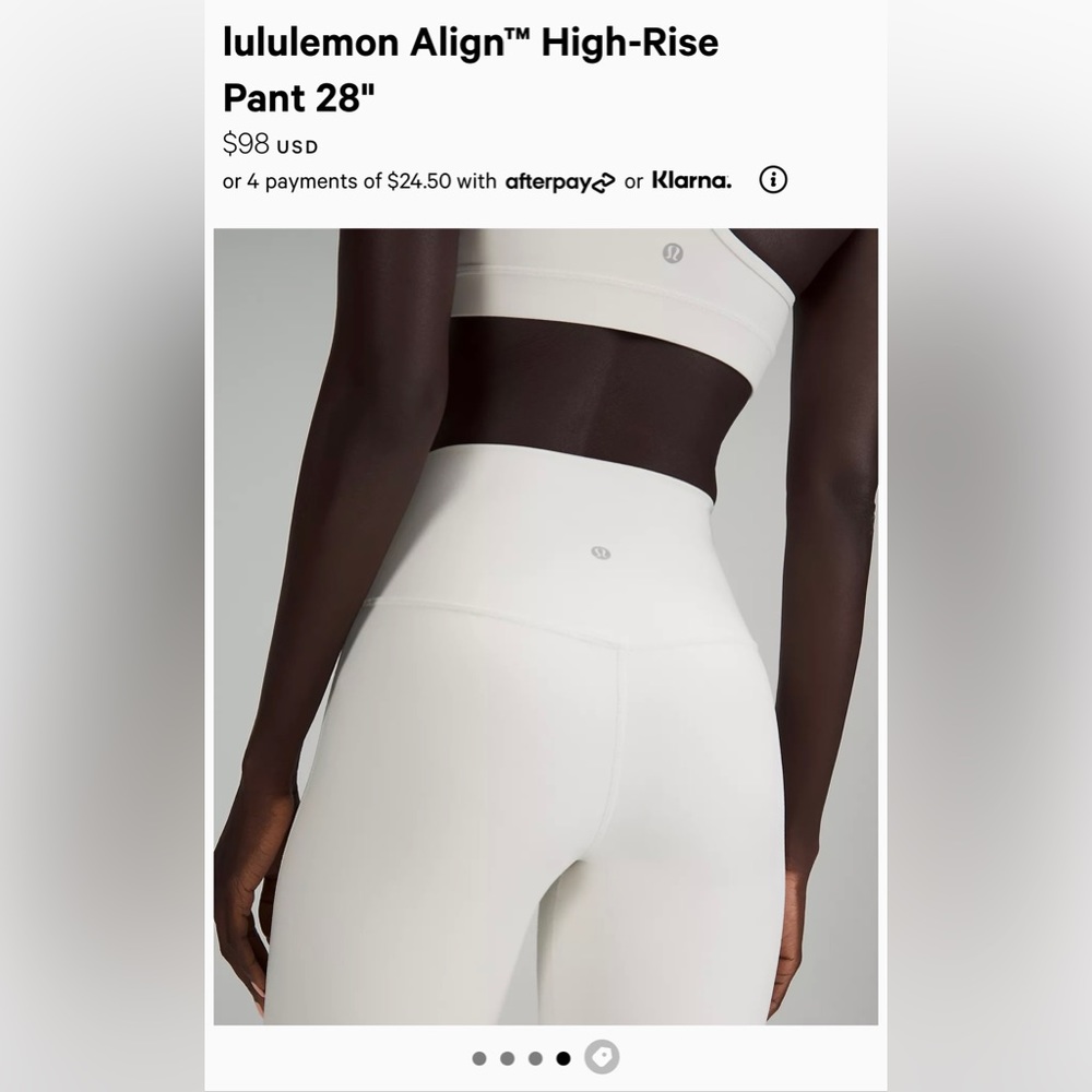 Lululemon ALIGN leggings size 6 LIKE NEW 28” color: bone